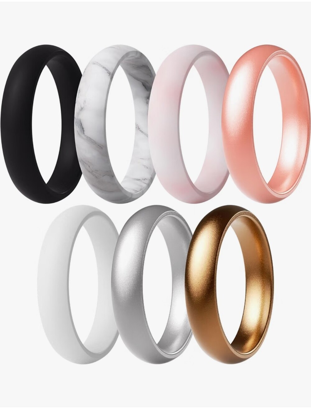 ThunderFit Silicone Bridal Rings Set for Women, Wedding Bands 5.5mm size 10
